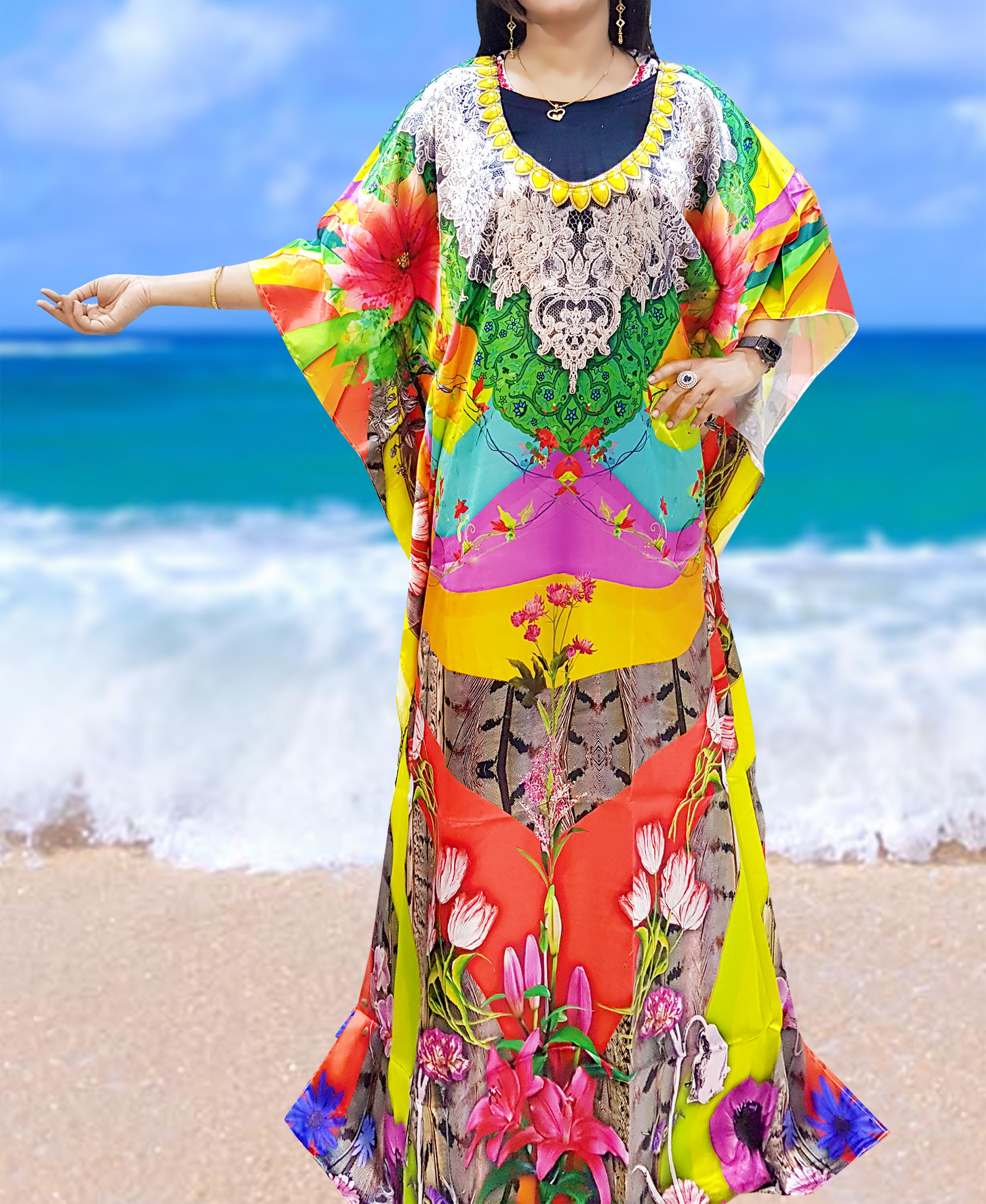 african print beach cover up