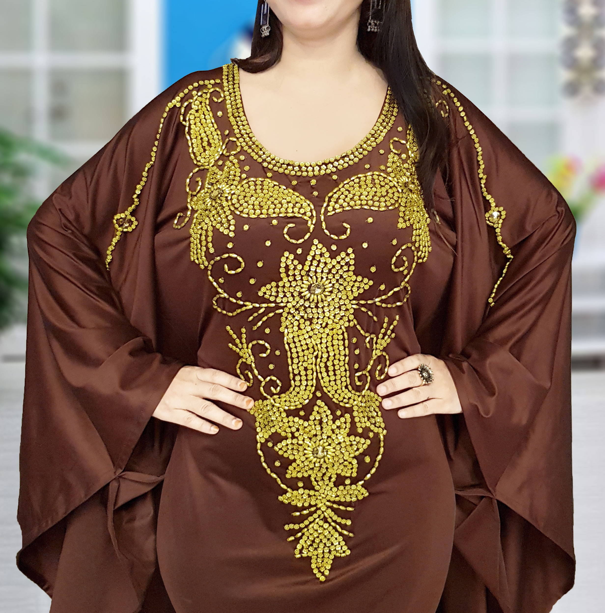 Dubai Kaftan Beaded Formal African Attire Fancy Lycra Dubai Kaftan Beaded Formal African Attire Fancy Lycra