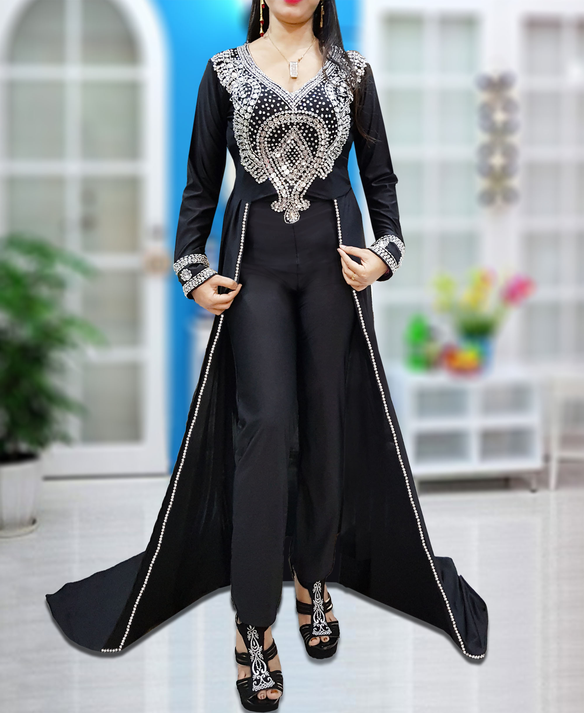 formal cape jumpsuit