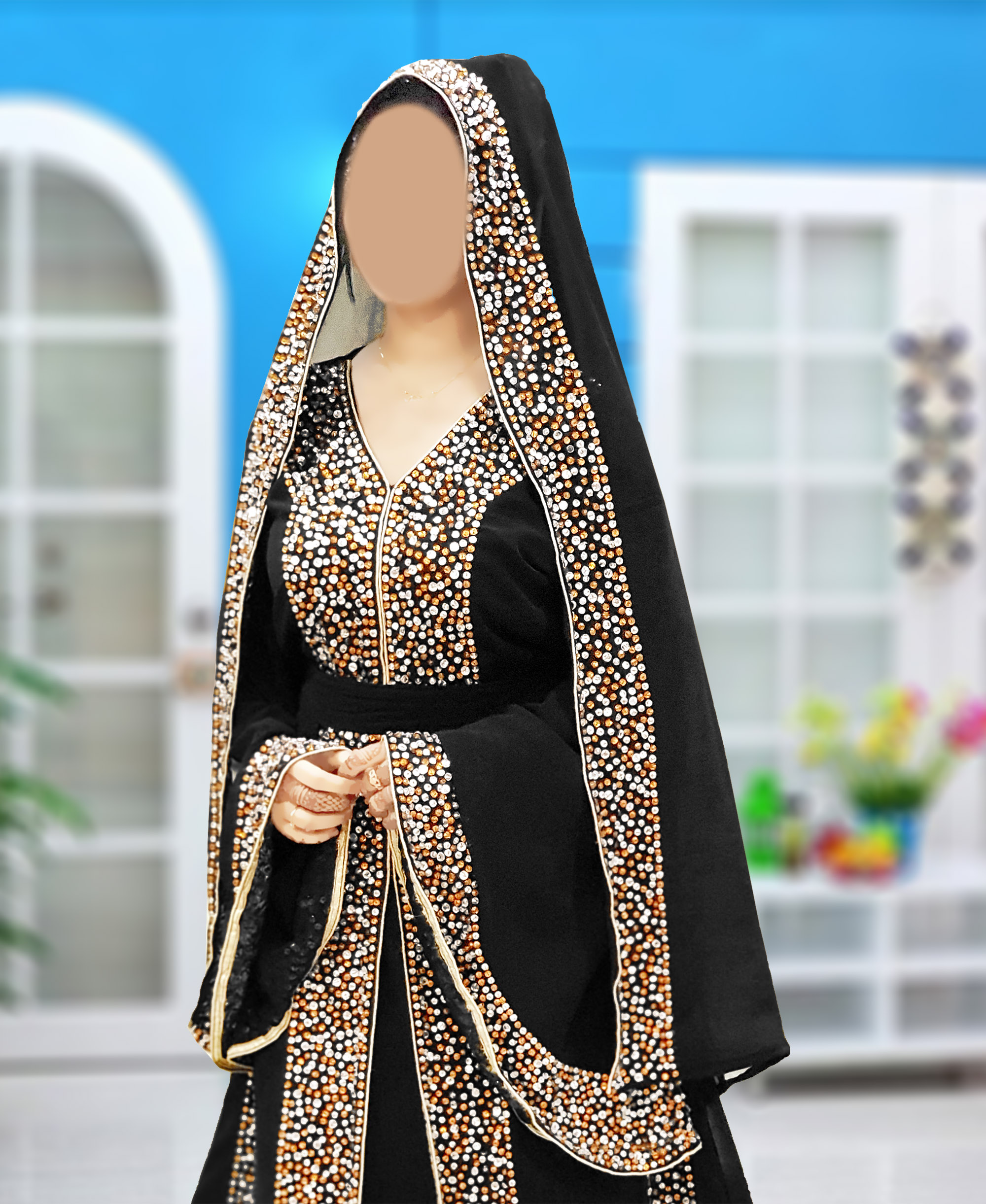 Wedding Abaya  Long Maxi Formal Beaded Dubai Kaftan for Women