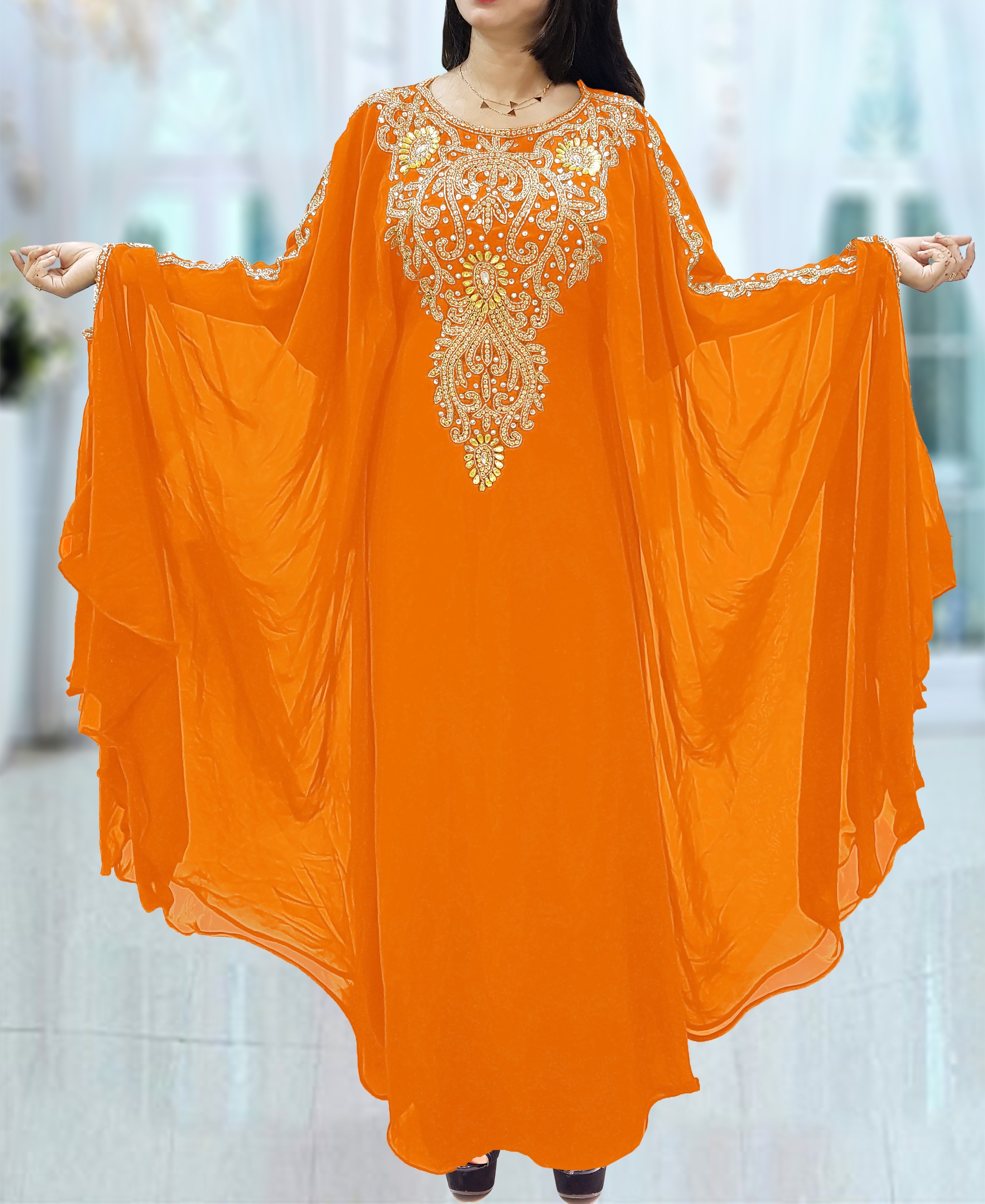 orange african dress